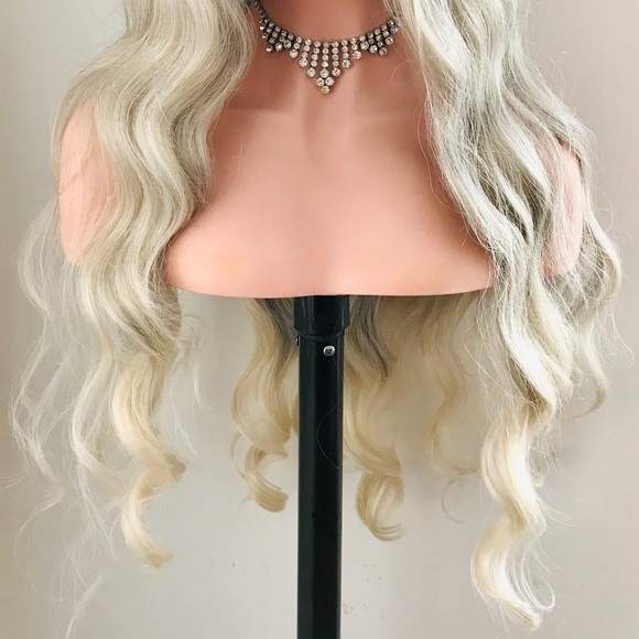 Pretty in Ombre Platinum Ash “Put On & Go” Premium Fiber Wig -Daily Wear/Events - Picture 13 of 13